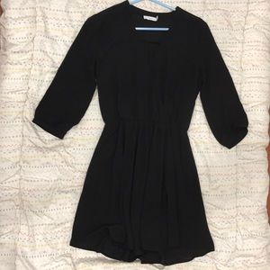Black, polyester lush dress. 3/4 sleeves.